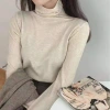 Autumn and winter high-neck women's slim-fit sweater 2022 new style soft and fluffy collar knitted sweater paired with a stylish base layer Specification image